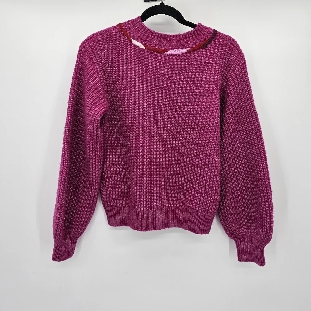 Kate Spade pink bow crew neck sweater women's size extra small